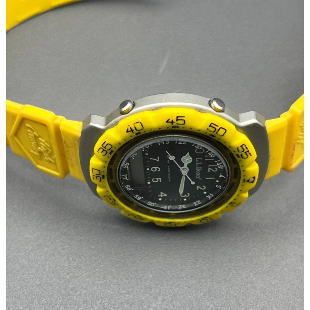 L.L. Bean Unisex High Country 85302-272 Yellow Ana-Digi Resin Sport Watch